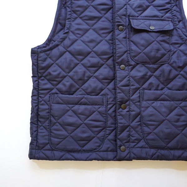 ビーバーオブボルトン BEAVER OF BOLTON キルティング カラーレスベスト Quilting vest Dark Navy