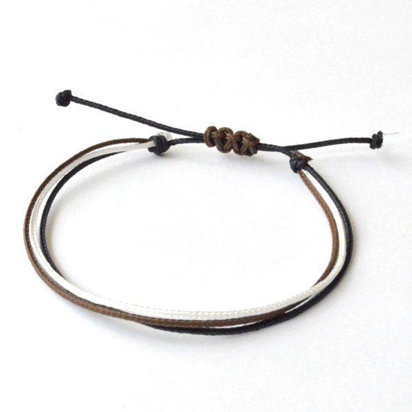 USAコード マイクロコード ブレスレット MICROCORD BRACELET WHITE/NAVY/BROWN